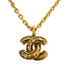 画像をギャラリービューアに読み込む, シャネル CHANEL ネックレス マトラッセ ココマーク ヴィンテージ ゴールド【中古】