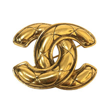 画像をギャラリービューアに読み込む, シャネル CHANEL ココマークブローチ マトラッセ 1142 ヴィンテージ ゴールド【中古】