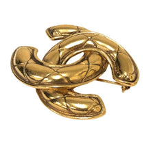 画像をギャラリービューアに読み込む, シャネル CHANEL ココマークブローチ マトラッセ 1142 ヴィンテージ ゴールド【中古】