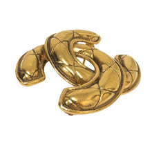 画像をギャラリービューアに読み込む, シャネル CHANEL ココマークブローチ マトラッセ 1142 ヴィンテージ ゴールド【中古】