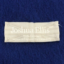 画像をギャラリービューアに読み込む, ジョシュアエリス Joshua Ellis カシミヤ 大判ストール ブルー チェック柄 ひざ掛け【中古】