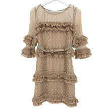 画像をギャラリービューアに読み込む, トレイシーリース Tracy Reese ベルト付 ワンピース 7分袖 サイズ2 M相当 ピンクベージュ【中古】【美品】