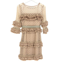 画像をギャラリービューアに読み込む, トレイシーリース Tracy Reese ベルト付 ワンピース 7分袖 サイズ2 M相当 ピンクベージュ【中古】【美品】