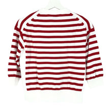 画像をギャラリービューアに読み込む, トラディショナルウェザーウェア TraditionalWeatherwear プルオーバー クルーネックニット 7分袖 レッド ホワイト ボーダー柄【中古】【新品同様】【美品】