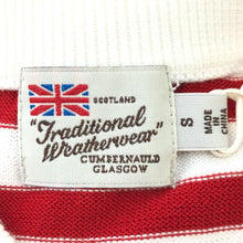 画像をギャラリービューアに読み込む, トラディショナルウェザーウェア TraditionalWeatherwear プルオーバー クルーネックニット 7分袖 レッド ホワイト ボーダー柄【中古】【新品同様】【美品】