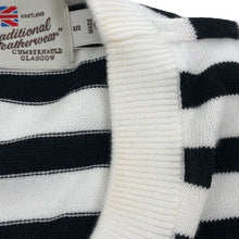 画像をギャラリービューアに読み込む, トラディショナルウェザーウェア TraditionalWeatherwear プルオーバー クルーネックニット 7分袖 ブラック ホワイト ボーダー柄【中古】【美品】
