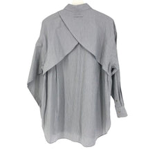 將圖片載入圖庫檢視器 シワリー SIWALY バックライニング長袖シャツ チュニック 綿100% サイズ38 ブルー ホワイト ストライプ柄 レディース【中古】