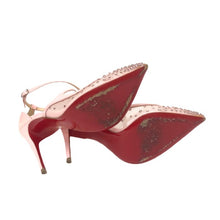 画像をギャラリービューアに読み込む, クリスチャン ルブタン Christian Louboutin ストラップパンプス メッシュ ラインストーン ピンク【中古】【美品】