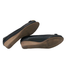 将图片加载到图库查看器,トリーバーチ TORY BURCH AMANDA DEMI オープントゥパンプス ウェッジソール ブラック【中古】