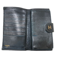 画像をギャラリービューアに読み込む, シャネル CHANEL ビコローレ キャビアスキン がま口 長財布 ブラック【中古】