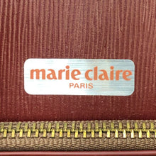 画像をギャラリービューアに読み込む, マリクレール marie claire レザー クロスボディバッグ 肩掛けかばん 斜め掛け ショルダーバッグ 赤茶【中古】【新品同様】