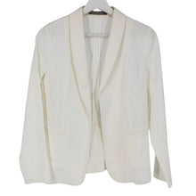 Load image into Gallery viewer, セオリーリュクス Theory luxe ストレッチジャケット アンコンジャケット ボタンレス 麻混 サイズ38 ホワイト レディース【中古】
