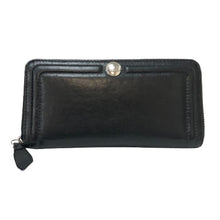 画像をギャラリービューアに読み込む, コーチ COACH ユニセックス 男女兼用 ラウンドファスナー 長財布 ブラック【中古】
