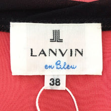 画像をギャラリービューアに読み込む, ランバンオンブルー LANVIN en Bleu リボンブラウス 半袖 サテン カットソー サイズ38 M相当 ピンク【中古】【新品同様】【美品】