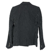 画像をギャラリービューアに読み込む, ソニアリキエル SONIA RYKIEL ダブルジャケット 銀ボタン 背抜き サイズ38 ネイビー ストライプ柄 レディース【中古】
