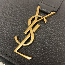 画像をギャラリービューアに読み込む, イヴサンローラン Yves Saint Laurent ラージジップウォレット ラウンドファスナー YSLカサンドラ 二つ折り財布 グレー系【中古】【新品同様】【美品】