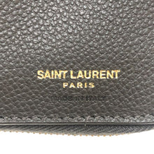 画像をギャラリービューアに読み込む, イヴサンローラン Yves Saint Laurent ラージジップウォレット ラウンドファスナー YSLカサンドラ 二つ折り財布 グレー系【中古】【新品同様】【美品】