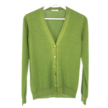 画像をギャラリービューアに読み込む, プラダ PRADA ウール シルク Vネック カーディガン ニット 長袖 サイズ38 グリーン【中古】【美品】