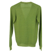画像をギャラリービューアに読み込む, プラダ PRADA ウール シルク Vネック カーディガン ニット 長袖 サイズ38 グリーン【中古】【美品】