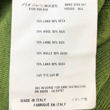 画像をギャラリービューアに読み込む, プラダ PRADA ウール シルク Vネック カーディガン ニット 長袖 サイズ38 グリーン【中古】【美品】
