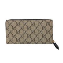 画像をギャラリービューアに読み込む, グッチ GUCCI GGマーモント ラウンドファスナー 長財布 456117 ブラック ベージュ GG柄【中古】【新品同様】【美品】