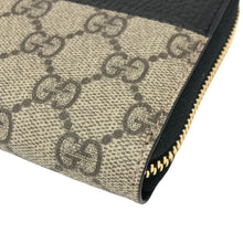 画像をギャラリービューアに読み込む, グッチ GUCCI GGマーモント ラウンドファスナー 長財布 456117 ブラック ベージュ GG柄【中古】【新品同様】【美品】