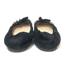 画像をギャラリービューアに読み込む, プラダ PRADA ビジュー付き バレエシューズ フラットシューズ サイズ35 22cm相当 ブラック【中古】
