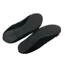 画像をギャラリービューアに読み込む, プラダ PRADA ビジュー付き バレエシューズ フラットシューズ サイズ35 22cm相当 ブラック【中古】