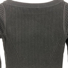画像をギャラリービューアに読み込む, トリーバーチ TORY BURCH ペプラムニット セーター リブ XSサイズ ブラック【中古】