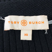 画像をギャラリービューアに読み込む, トリーバーチ TORY BURCH ペプラムニット セーター リブ XSサイズ ブラック【中古】