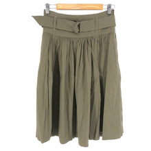 画像をギャラリービューアに読み込む, セオリー theory スカート ベルト付き リネン混 ウエスト55 サイズX0 カーキ【中古】
