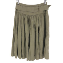 画像をギャラリービューアに読み込む, セオリー theory スカート ベルト付き リネン混 ウエスト55 サイズX0 カーキ【中古】