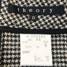 画像をギャラリービューアに読み込む, セオリー theory スカート カシミヤ混 ウエスト58 サイズ0 S相当 ブラック 千鳥柄【中古】
