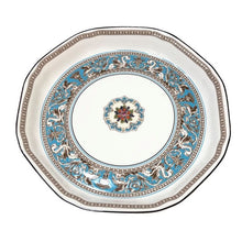 画像をギャラリービューアに読み込む, ウェッジウッド WEDGWOOD フロレンティーン ターコイズ オクタゴナルディッシュ プレート 大皿 ホワイト【中古】【美品】