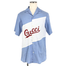 將圖片載入圖庫檢視器 グッチ GUCCI ロゴ刺繍 スクリプトオーバーサイズ ボウリング半袖シャツ 619033 ZAEN3【中古】