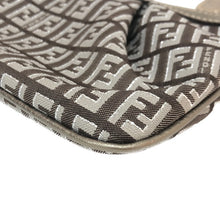 画像をギャラリービューアに読み込む, フェンディ FENDI アクセサリーポーチ チェーン ハンドバッグ ブラウン ズッキーノ柄【中古】【美品】