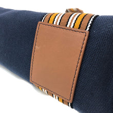 画像をギャラリービューアに読み込む, ロロピアーナ Loro Piana スーツケースストライプバッグ ハンドバッグ トートバッグ ネイビー【中古】【美品】