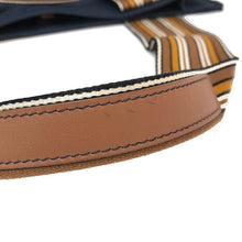 画像をギャラリービューアに読み込む, ロロピアーナ Loro Piana スーツケースストライプバッグ ハンドバッグ トートバッグ ネイビー【中古】【美品】