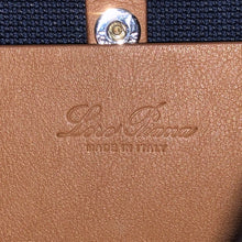 画像をギャラリービューアに読み込む, ロロピアーナ Loro Piana スーツケースストライプバッグ ハンドバッグ トートバッグ ネイビー【中古】【美品】
