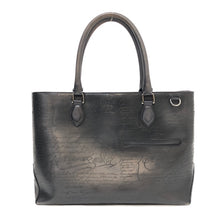 画像をギャラリービューアに読み込む, ベルルッティ Berluti トゥジュール カリグラフィ ショルダーバッグ ビジネスバッグ 通勤 トートバッグ ブラック【中古】
