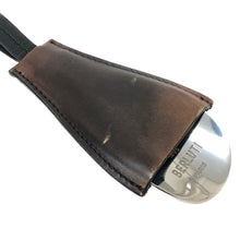 画像をギャラリービューアに読み込む, ベルルッティ Berluti シューホーン 靴べら 携帯用 ビジネス カラビナ付き ロゴ シルバー ブラウン【中古】