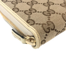 画像をギャラリービューアに読み込む, グッチ GUCCI GGキャンバス ラウンドファスナー 長財布 307980 ベージュ GG柄【中古】【美品】