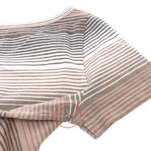 画像をギャラリービューアに読み込む, フェラガモ Salvatore Ferragamo 半袖カットソー Tシャツ Mサイズ ピンクベージュ系 ボーダー柄【中古】【美品】