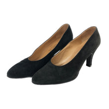 画像をギャラリービューアに読み込む, エルメス HERMES パンプス アーモンドトゥ スエード ヒール 22cm相当 ブラック【中古】