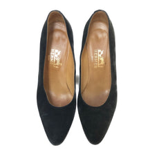 画像をギャラリービューアに読み込む, エルメス HERMES パンプス アーモンドトゥ スエード ヒール 22cm相当 ブラック【中古】