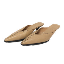 画像をギャラリービューアに読み込む, エルメス HERMES サンダル ミュール ステッチポインテッドトゥ サイズ35 22cm相当 ベージュ【中古】