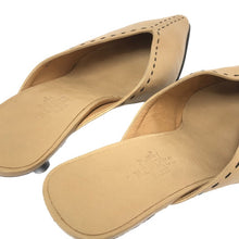 画像をギャラリービューアに読み込む, エルメス HERMES サンダル ミュール ステッチポインテッドトゥ サイズ35 22cm相当 ベージュ【中古】
