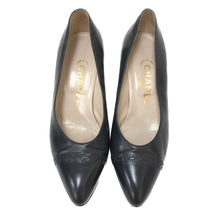 画像をギャラリービューアに読み込む, シャネル CHANEL ココマーク パンプス アーモンドトゥ サイズ35 22cm相当 ブルーブラック【中古】