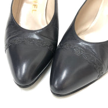 画像をギャラリービューアに読み込む, シャネル CHANEL ココマーク パンプス アーモンドトゥ サイズ35 22cm相当 ブルーブラック【中古】