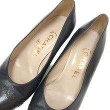 画像をギャラリービューアに読み込む, シャネル CHANEL ココマーク パンプス アーモンドトゥ サイズ35 22cm相当 ブルーブラック【中古】